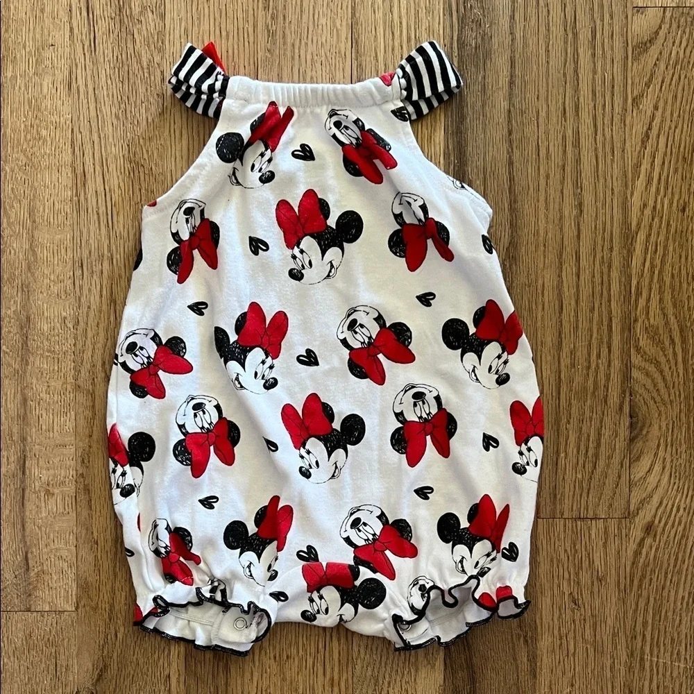 Disney Baby Minnie Mouse Red and Black Girls Romper